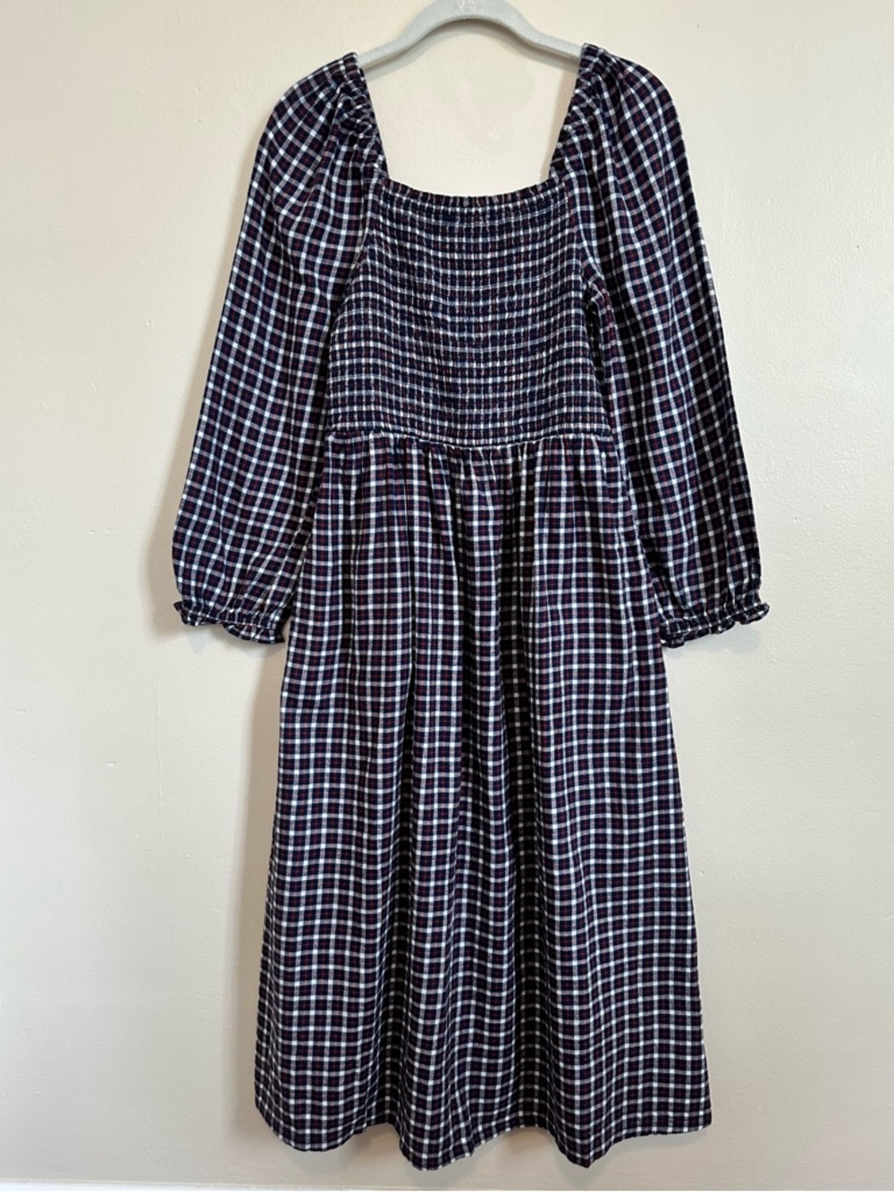 J. Crew Factory Red White & Blue Plaid Flannel Dress
